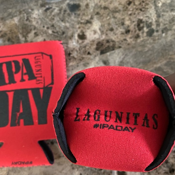 New, Lagunitas Craft Beer Coozie/Koozie, Lot of 2- BOTTLE Size, Red - Picture 2 of 4